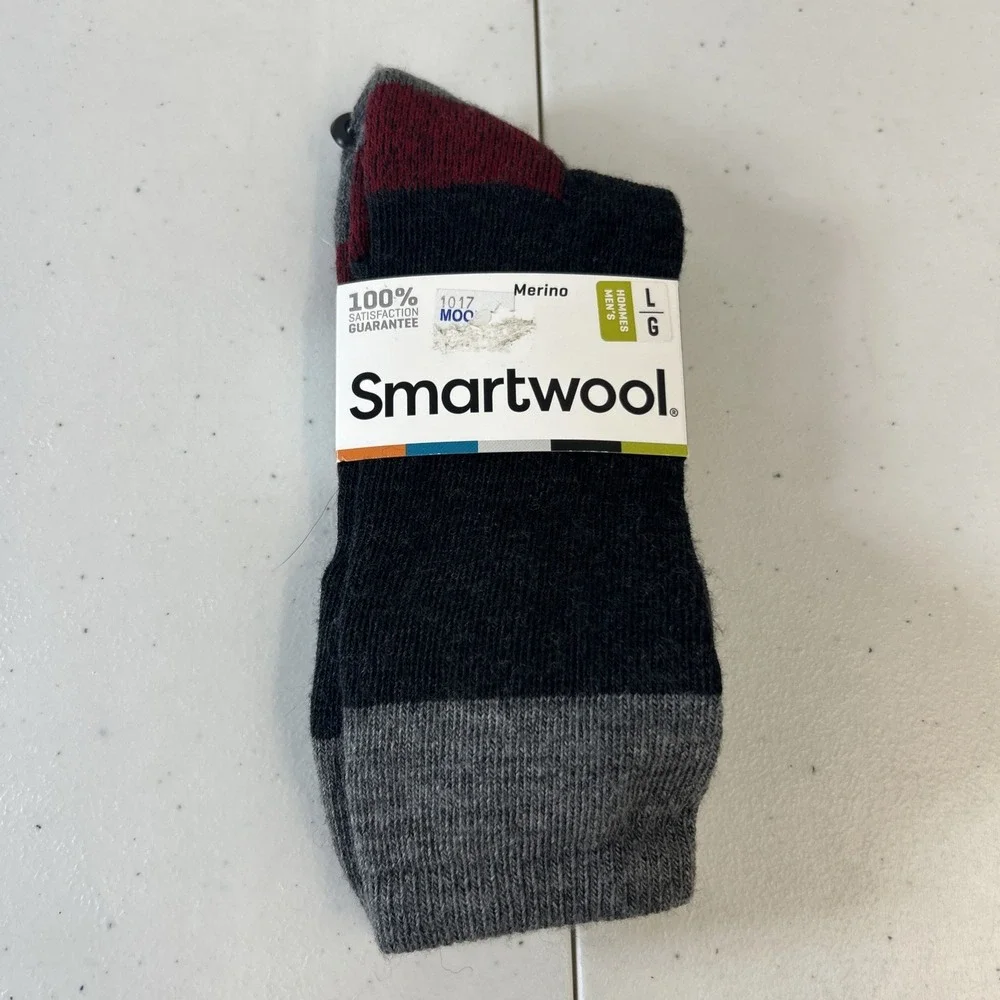New Smartwool Mens Hiker Street Socks Charcoal Heather Size L Outdoor Merino